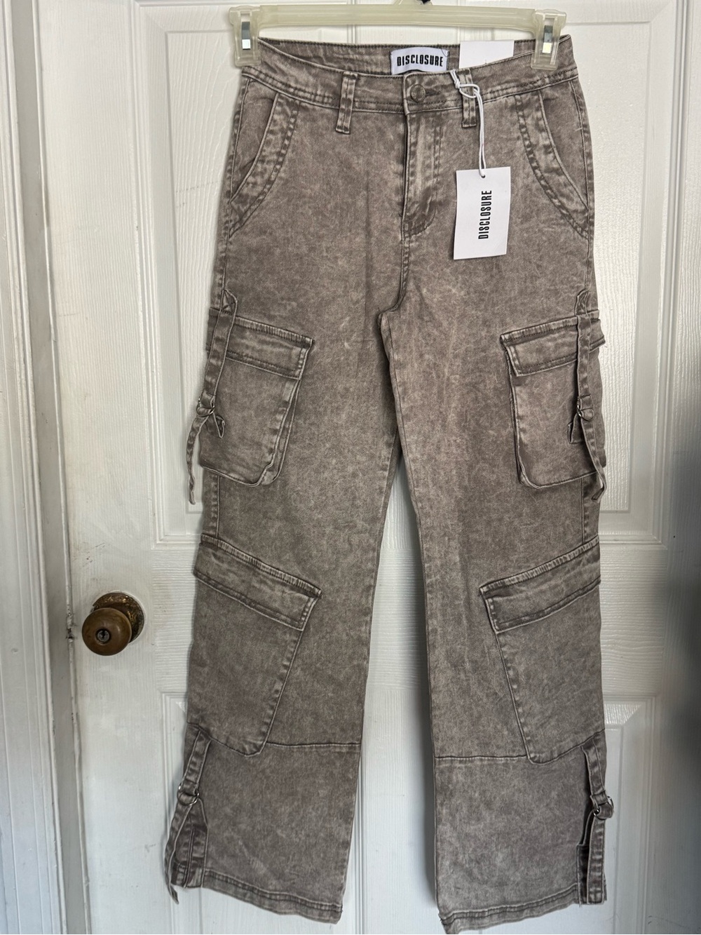 Disclosure Washed Cargo Pants in Taupe